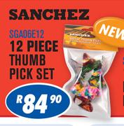 Sanchez SGA06E12 12-Piece Thumb Pick Set