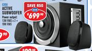 Dixon 2.1 Channel Multimedia Systems With Active Subwoofer & 2 Speakers G30U