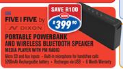 Five I Five Dixon Portable Powerbank And Wireless Bluetooth Speaker Media Player With FM Radio S96