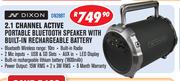Dixon 2.1 Channel Active Portable Bluetooth Speaker With Built-In Rechargeable Battery DN28BT