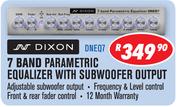 Dixon 7 Band Parametric Equalizer With Subwoofer Output DNEQ7