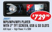 Jebson MP5/MP4/MP3 Player With 3" TFT Screen, USB & SD Slots JB5611T