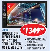 Jebson Double Din Media Player With 7" TFT Touch Screen, USB & SD Slots JB703T