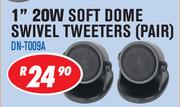 Dixon 1" 20W Soft Dome Piezo Swivel Tweeters(Pair) DN-T009A