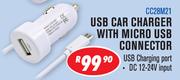 Dixon USB Car Charger With Micro USB Connector CC28M21