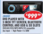 Jebson DVD Player With 3" TFT Screen, Bluetooth Control And USB & SD Slots JB6303DT