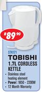 Tobishi 1.7Ltr Cordless Kettle STK171