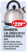 Amber 1.8 Corded Kettle Stainless Steel AM1705