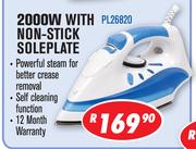 Amber Steam Irons 2000W With Non Stick Soleplate PL26820