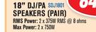 Dixon 18" DJ/PA Speakers (Pair) SDJ1801