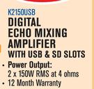 Dixon Digital Echo Mixing Amplifier With USB & SD Slots K2150USB