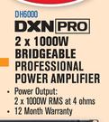 DXN PRO 2x1000W Bridgeable Professional Power Amplifier DH6000