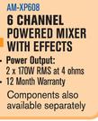 Dixon 6 Channel Powered Mixer With Effects AM-XP608