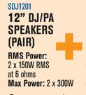 Dixon 12" DJ/PA Speakers (Pair) SDJ1201