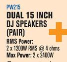 DXN PRO Dual 16" DJ Speakers (Pair) PW215