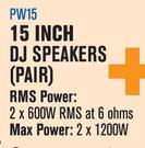 DXN Pro 15" DJ Speakers (Pair)