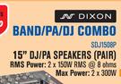 Dixon 15" DJ/PA Speakers (Pair) SDJ1508P
