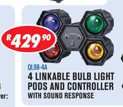 Dixon 4 Linkable Bulb Light Pods And Controller With Sound Response QL98-4A
