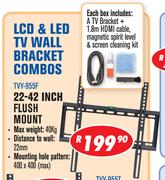LCD & LED TV Wall Bracket 22-42 Inch Flush Mount TVY-955F