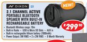 Dixon 2.1 Channel Active Portable Bluetooth Speaker With Built In Rechargable Battery S21