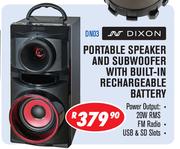 Dixon Portable Speaker & Subwoofer With Built In Rechargeable Battery DN03