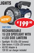 Dixon Rechargeable 15 LED Spotlight With 4 LED Side Lantern DN2129RH