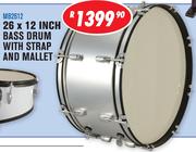 Sanchez 26x12" Bass Drum With Strap And Mallet MB2612