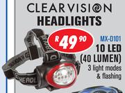 Clearvision 10 LED(40 Lumen) Headlights MX-D101