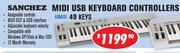Sanchez 49 Keys Midi USB Keyboard Controllers 49MIDI