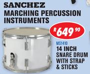 Sanchez 14" Snare Drum With Strap & Sticks MS1410