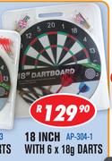Dartboard 18" With 6x18g Darts AP-304-1