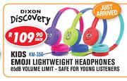 Dixon Kids Emoji Lightweight Headphones 85dB Volume Limit-Safe For Young Listeners KM-350-Each