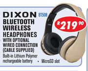 Dixon Bluetooth Wireless Headphones With Optional Wired Connection Cable Supplied BT508