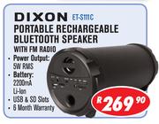 Dixon Portable Rechargeable Bluetooth Speaker With FM Radio ET-S111C