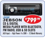 Jebson CD & Digital Media Player With Bluetooth FM Radio/USB & SD Slots JB288F