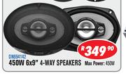 Dixon Car Speakers 450W 6x9” 4-Way Speakers DN694142