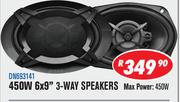 Dixon Car Speakers 450W 6x9” 3-Way Speakers