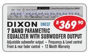Dixon 7 Band Parametric Equaliser With Subwoofer Output DNEQ7
