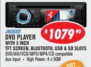 Jebson DVD Player With 3 Inch TFT Screen/Bluetooth/USB & SD Slots JB6303DT