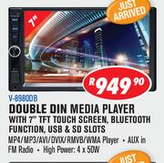 Jebson Double Din Media Player With 7” TFT Screen/Bluetooth Function/USB & SD Slots V-8980DB