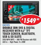 Dixon Car Decks Double Din DVD & Digital Receiver With 6.2” TFT Touch Screen/Bluetooth/USB & SD Slot