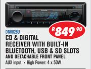 Dixon Car Decks CD & Digital Receiver With Built-In Bluetooth/USB & SD Slots & Detachable Front Pane