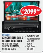 Dixon Car Decks Single Din DVD & Digital Receiver With 7” TFT Touch Screen/Bluetooth/USB & SD Slots 