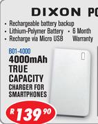 Dixon Power Banks 4000mAh True Capacity Charger For Smartphone B01-4000