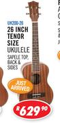 Sanchez Classical & Acoustic Guitars & Ukuleles 26” Concert Size Ukulele UK200-26