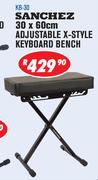 Sanchez 30 x 60cm Adjustable x-Style Keyboard Bench