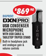 DXN Pro USB Condenser Microphone With USB Cable & Tabletop Tripod Stand BIGPROV2
