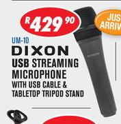 Dixon USB Streaming Microphone With USB Cable & Tabletop Tripod Stand UM-10