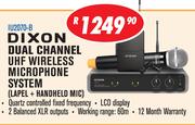 Dixon Dual Channel UHF Wireless Microphone System(Lapel + Handheld Mic)IU2070-B