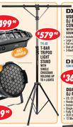 T-Bar Tripod Light Stand With Single Crossbar Holding Up To 4 Lights TYL-02